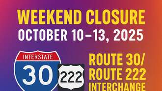 Major Closure This Weekend at Route 30/Route 222 Interchange