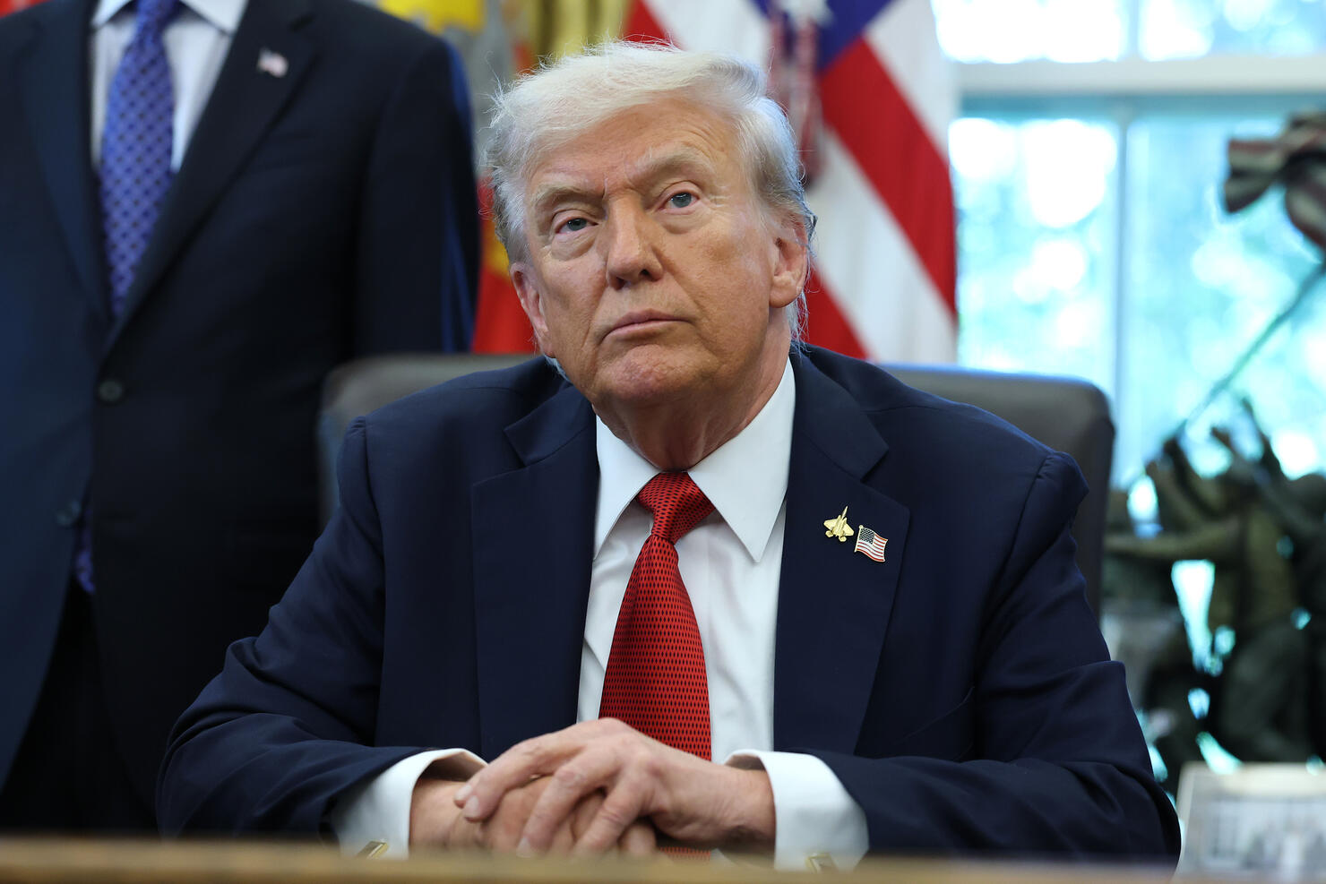 President Trump Speaks In The Oval Office