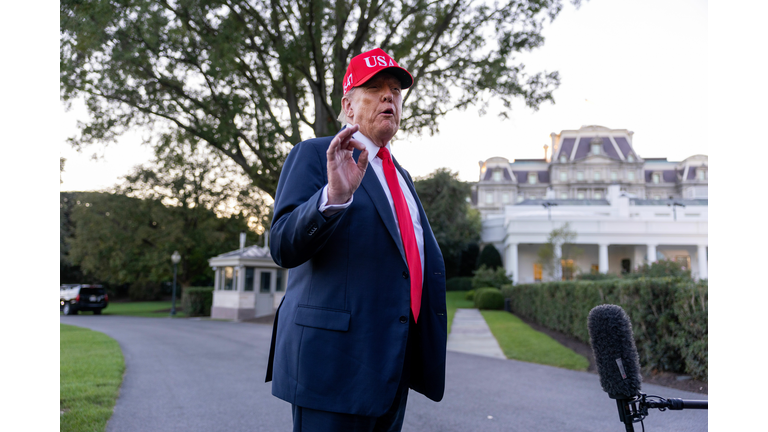 President Trump Returns To The White House From Navy Celebration In Norfolk