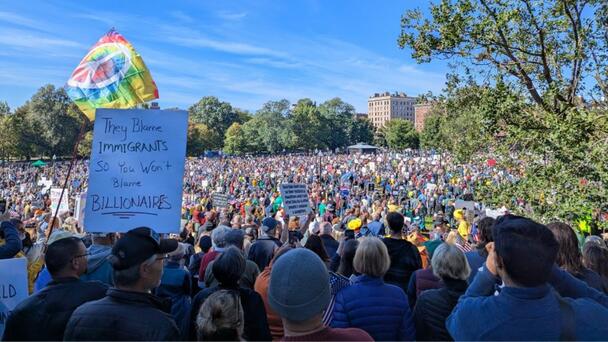 Thousands Of Bostonians Rally In The Nationwide 'No Kings' Protest