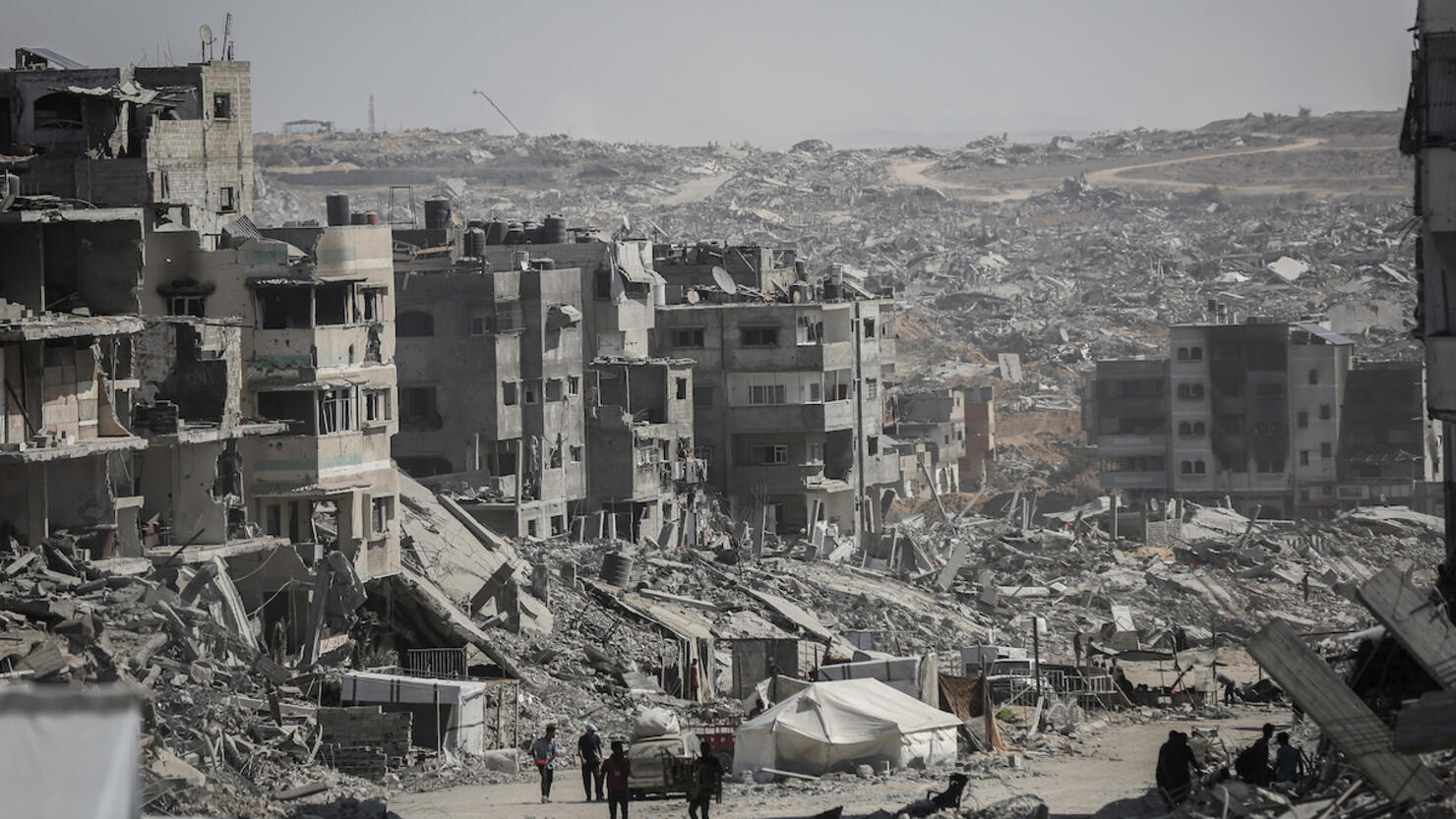 Palestinians in The Rubble of Gaza City