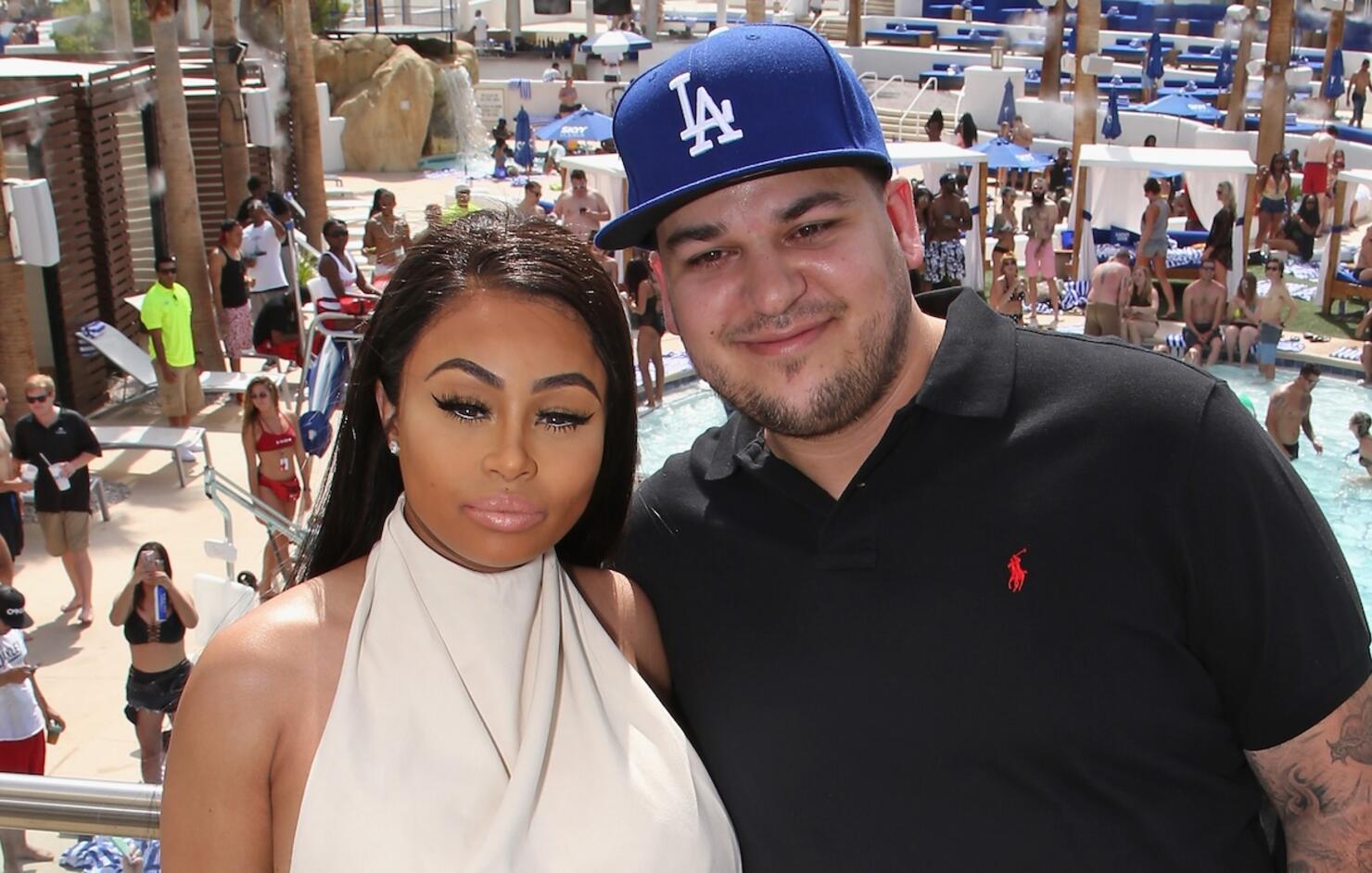 Rob Kardashian And Blac Chyna At Sky Beach Club