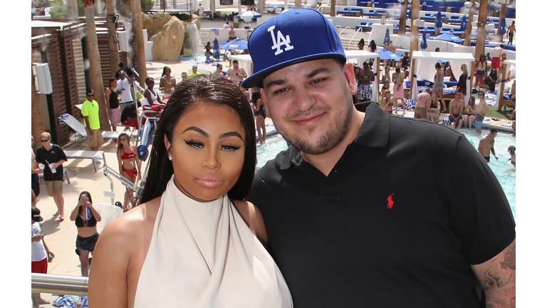Rob Kardashian And Blac Chyna At Sky Beach Club