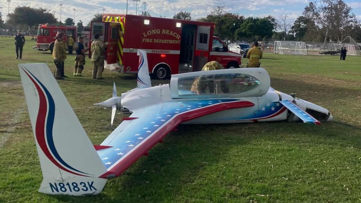 Small plane crashes in California park