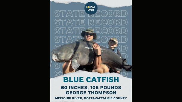 Omaha Man Catches State Record-Breaking Blue Catfish At 105 Pounds