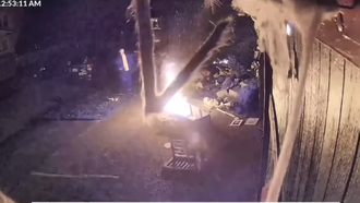 Man Caught on Camera Torching Halloween Display, Neighbors Rush to Help 