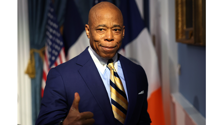 NYC Mayor Eric Adams Speaks With Media After Meeting With Incoming Border Czar