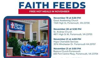 Mercy Chefs & Portsmouth Churches Providing Free Hot Meals to Those in Need