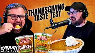 The Woody Show - Turkey & Pumpkin Pie Ramen | Thanksgiving Taste Test