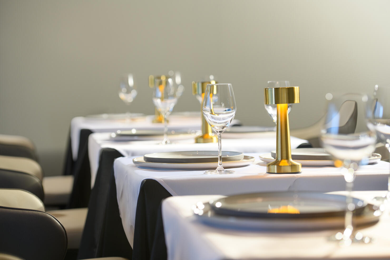 Dining table in the luxury restaurant