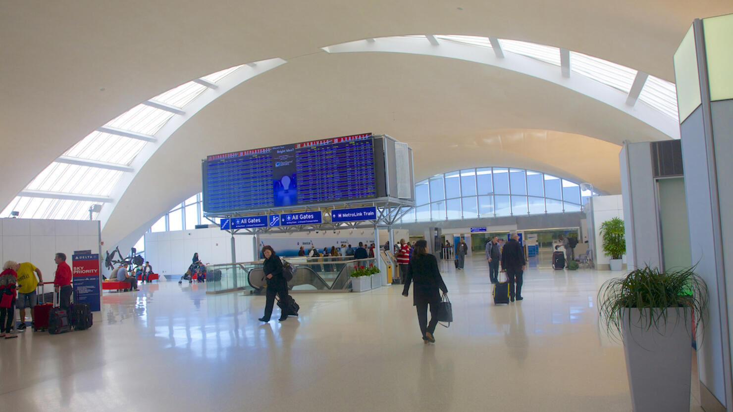 Soaring ceiling on light-filled airline terminal