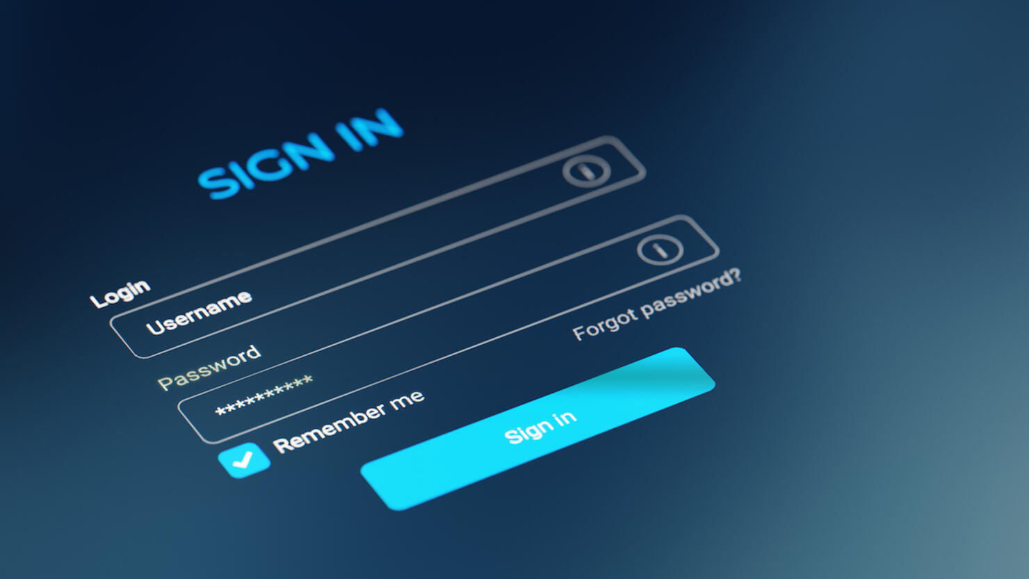 Login Authentication Screen with Username and Password Input Fields