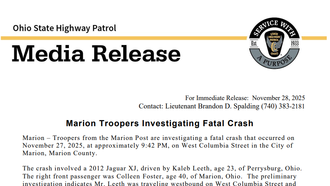 Marion Troopers, investigating Fatal crash