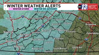 Winter Weather Advisory Issued for Roanoke and Lynchburg Areas for Tuesday