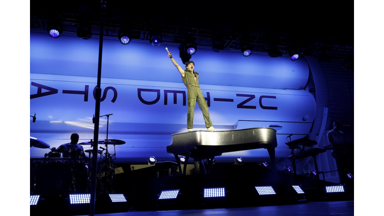 Benson Boone Performs During Visa Live at the Rocket Garden