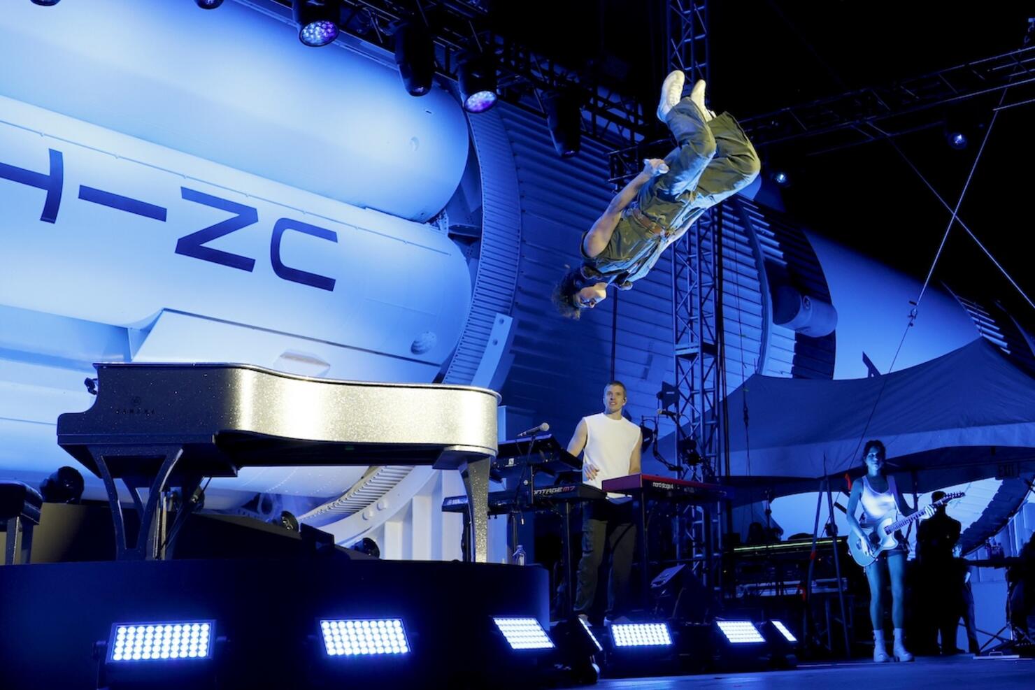 Benson Boone Performs During Visa Live at the Rocket Garden