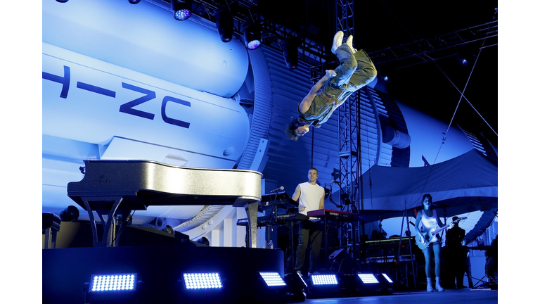 Benson Boone Performs During Visa Live at the Rocket Garden