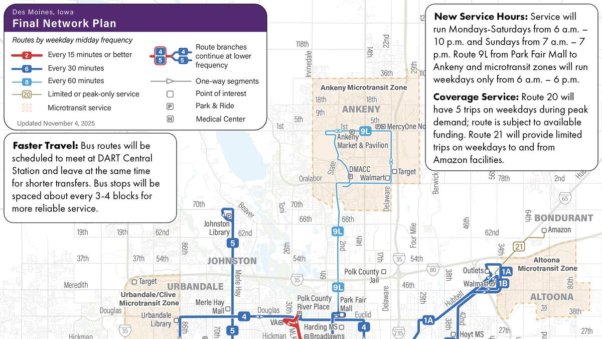 New Bus Network Approved For Des Moines Metro