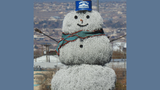 This Year’s Tumbleweed Snowman Is Up