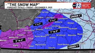 First Snow of the Season is Likely in Roanoke and Lynchburg Areas Friday