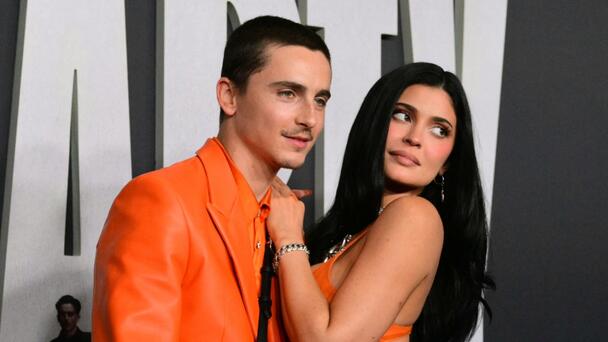 Kylie Jenner & Timothée Chalamet Rock Matching Orange Outfits In New Outing