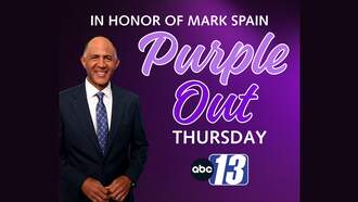 "Purple Out" Today in Remembrance of ABC 13 Anchor Mark Spain
