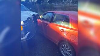 Driver Rams Patrol Cars