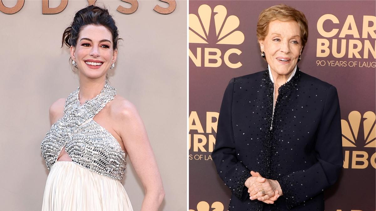 Anne Hathaway Reacts To Julie Andrews’ ‘Princess Diaries 3’ News artwork