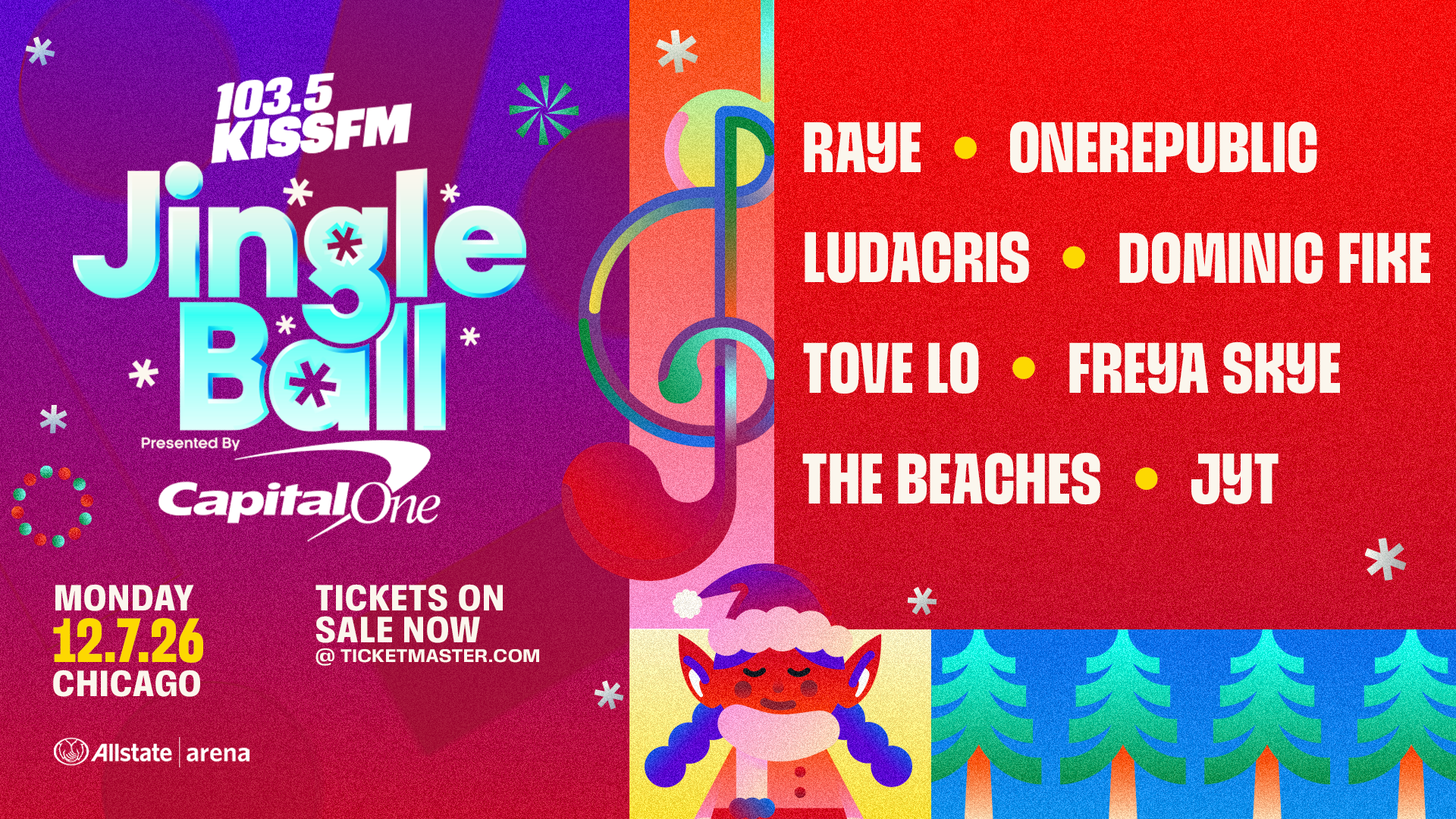 103.5 KISSFM's Jingle Ball returns Monday, December 7th at Allstate Arena!