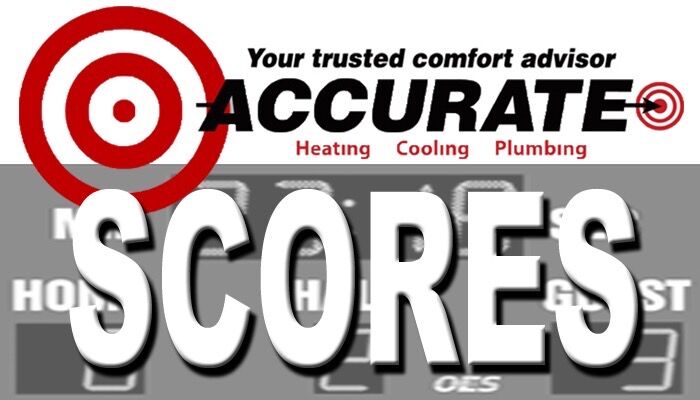 Accurate Heating, Cooling & Plumbing Scorboard