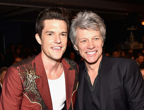 Brandon Flowers and Jon Bon Jovi