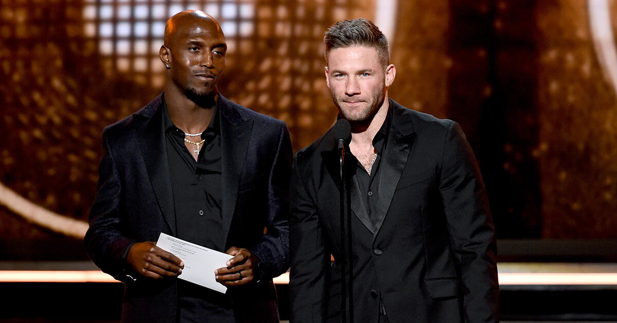 WATCH: Patriots' Edelman, McCourty Present Award To Lady Gaga At Grammys - Thumbnail Image