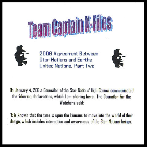 The Team Captains "Meet." The 2006 Agreement Between Star Nations and Earths United Nations. Part Two.
