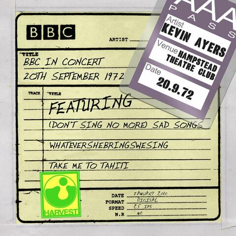 BBC In Concert [Hampstead Theatre Club, 20th September 1972]
