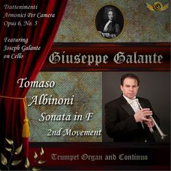 Tomaso Albinoni: Trattenimenti Armonici Per Camera, Sonata in F Major for Trumpet, Organ and Continuo, Op. 6, No. 5: II. Allegro