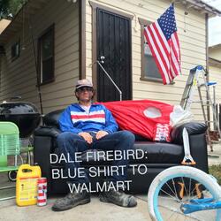 Blue Shirt to Walmart