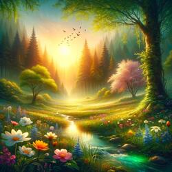 Calmati con l'atmosfera della foresta