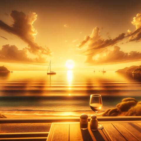Rising Sun with the Glass of Vine