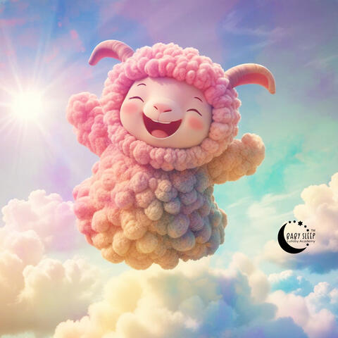 Jumping Sheep on Colorful Clouds