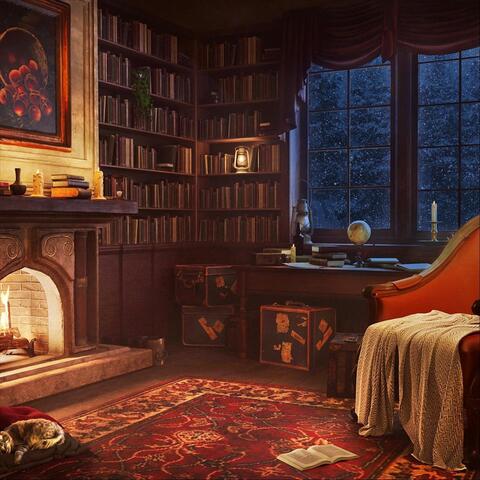 Snowstorm & Wind Sounds For Sleeping with Fireplace