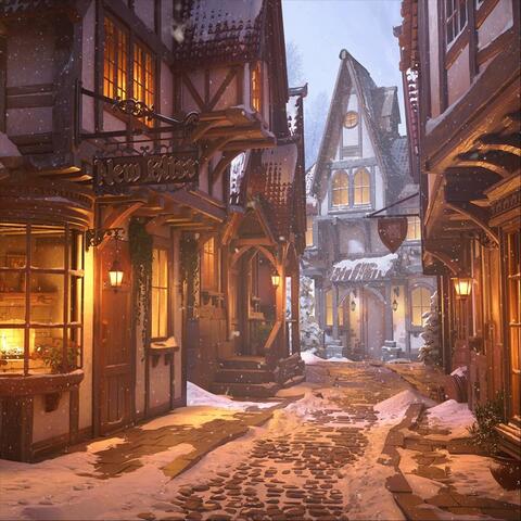 Winter Village - Sounds of a Snowstorm with Howling Wind and Falling Snow