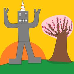 Cherry Blossom Robot Party