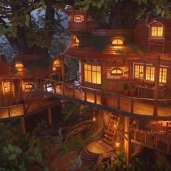 Reehouse in the Deep Forest with Rain Sounds and Relaxing Nature