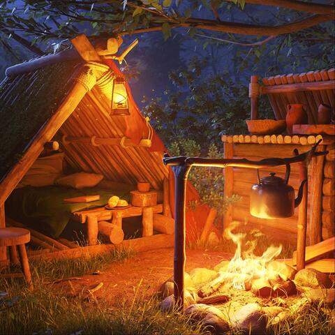 Campfire Ambience in the Forest at Night