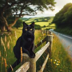 Black Cat Country Road