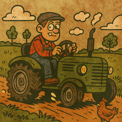 BOGDAN JEDZIE CIĄGNIKIEM