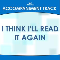I Think I'll Read It Again (High Key F-G with Background Vocals)
