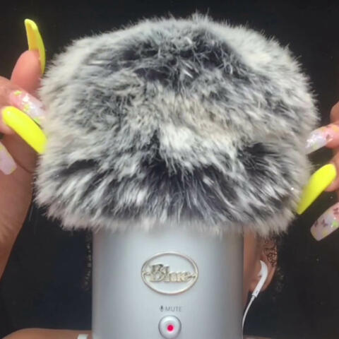 Fluffy Mic Scratching (Long Nails & No Talking)