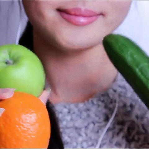 ASMR - Sensitive Sounds Of Peeling Fruits + Eating