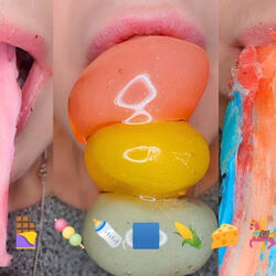 ASMR Satisfying Eating Sounds Chocolate Melted Cheese Candied Gummies